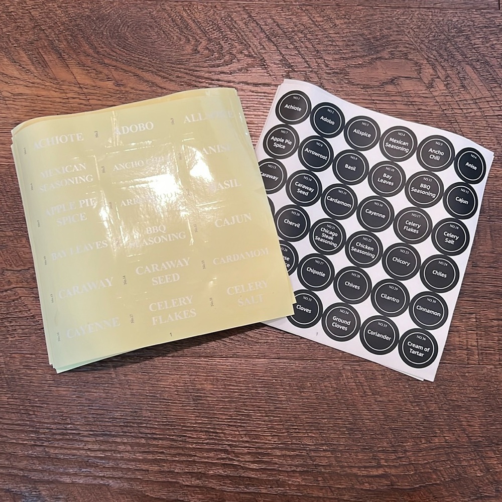 Spice Jar Labels
